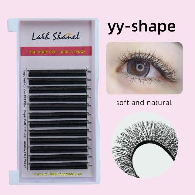 China 0.03 0.05 0.07 2D Y Eyelash Extensions Light Yy False Shape Lashes Soft Y Lash Extensions Split Tip Supplies for sale