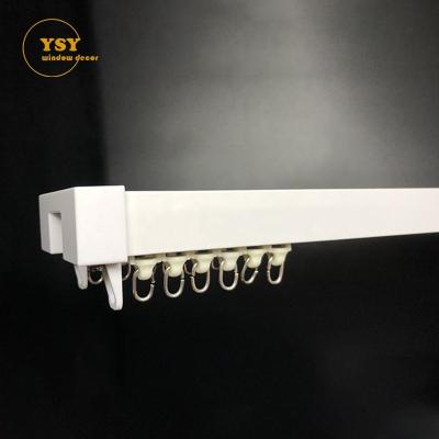 China Free-Bracket Rail Eco-friendly Aluminum Metal Drapery Double Curtain Track Long Silent Tracks And Rails Curtains Double New Design for sale