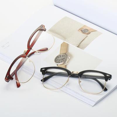 China Hot selling 3016 blue light vintage fashion half frame optical frame vintage glass SKYWAY anti reading glass brand computer with rivet for sale