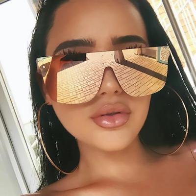 China Oversized Reflective Pink Female Glasses UV40 Brand Designer Square Mirror Sunglasses SKYWAY Fashion Sunglasses Unique Mens Ladies for sale