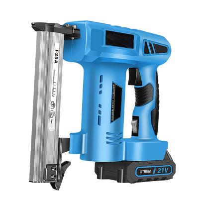 China Factory Wholesale High Quality Cordless Electric Nail 21V Battery Operated Wood Nail Gun For DIY Machine Tool Wood Cordless Operated Nail Gun for sale