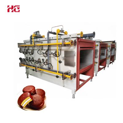 China Snack Factory HG-DSC Choco Pie Sandwich Cake Jaffa Cake Production Line / Choco Pie Making Machine for sale