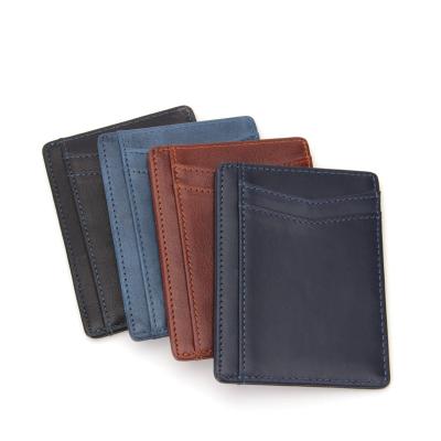 China Front Pocket Minimalist Leather Slim Recyclable Wallet RFID Blocking Card Holder HB for sale