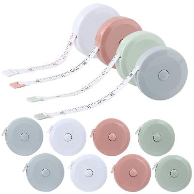 China Waist Measuring Retractable Tape Measure, 60 Inch Soft Cloth Tape Measure For Body, Push Button Seam Measure Tape For Cloth Waist for sale