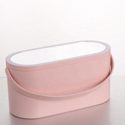 China Travel Makeup Mirror Magnification Storage Daily Mirror Portable Led Smart Vanity Makeup Mirror for sale