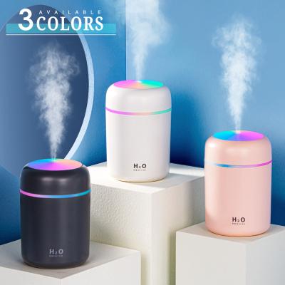 China For Home Use 300ml Mini Ultrasonic Cool Mist Humidifier, 7 Color LED Night Light, 2 Mist Mode for sale