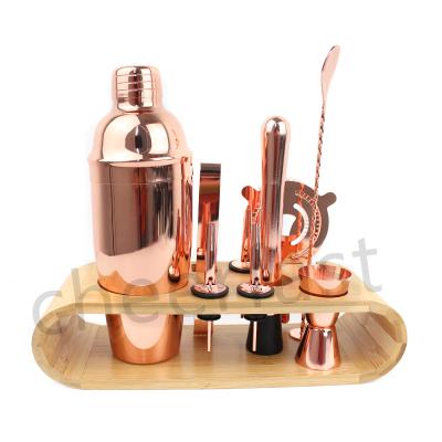 China All About Factory Direct 750Ml Metal Cocktail Shaker Making Kit and Rose Gold Bar Tool Kit and Bartender Kit Cocktail Shaker Set 10 PC for sale