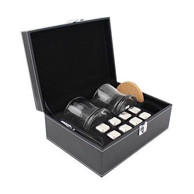 China Viable Cheerfast Maker Ice Cube Whiskey Stone and Glass Gift Set Metal Whiskey Stones High Quality Stainless Steel for sale