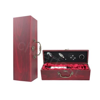 China Handmade Well Designed Wine Box Packaging Gift Set For 375ml Bottle for sale