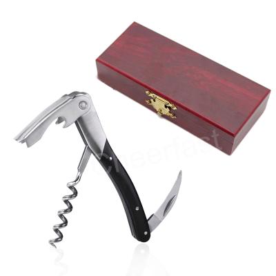 China 3 in 1 muti-function design good quality wooden wine opener corkscrew for sale