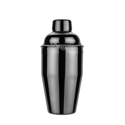 China Wholesale Viable Black Martini 550Ml Metal Stainless Steel Bar Tools Cocktail Shaker Bottle for sale