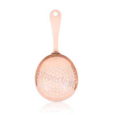 China Viable Sample Order Support Metal Gold Rose Bar Martini Julep Drink Strainer Bartender Stainless Steel Cocktail Strainer for sale