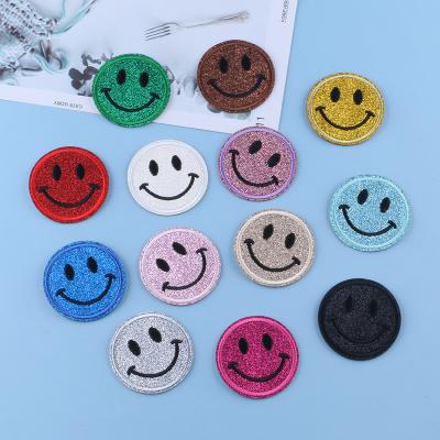 China wholesale 3D in stock ready to ship high quality smile iron on printed cute embroidery patches for sale