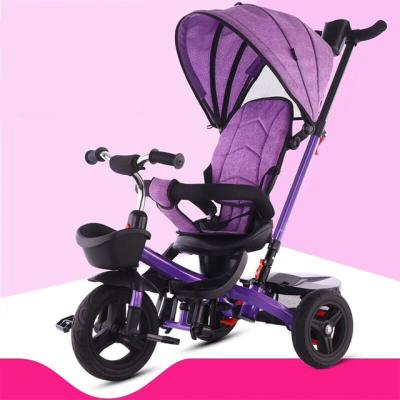 China Ride On Toy With Back Seat Baby Tricycle Stroller Cheap Kids 4 In 1 Tricycle For Kids for sale