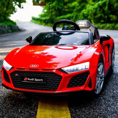 China Multifunctional Steering Wheel With Music Effects Factory Audi R8 Spyder Remote Control Ride On Car Toys 12v Licensed Electric Kids Ride On Car for sale