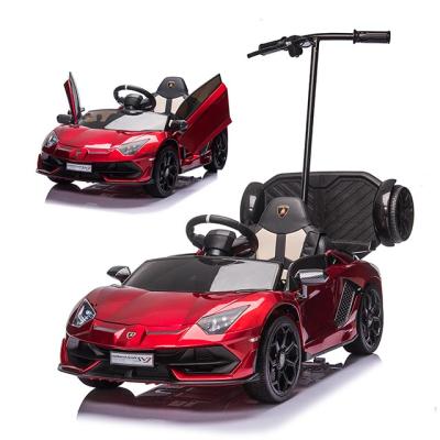 China Multifunctional Steering Wheel with Music Effects Licensed LAMBORGHIN Children's Drivable 2 Seats Electric Kid Car with 2.4G Remote Control Toy Car 24V Battery Powered Car Mounted for sale