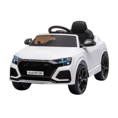 China Multi-functional Steering Wheel With Children's Toy Music Light Electric Battery 12V Remote Control Ride Authorized Audi Q8 BJH518 Music Electric Car Effects On The Car for sale