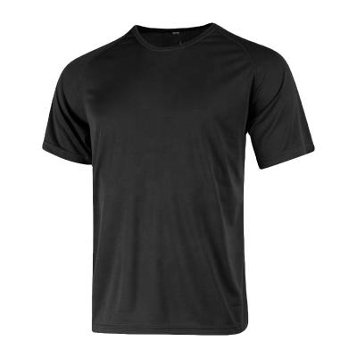 China Breathable Customized Printing Short Sleeve Polyester Black T Shirt For Man for sale