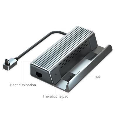 China Valve Steam Deck Accessories -HB0602 HB0603 6 in1 Steam Deck Dock Hub Stand with Ethernet 1000M HDMI 4K PD 3.0 Fast Charging Steam Deck Dock Game Accessories for sale