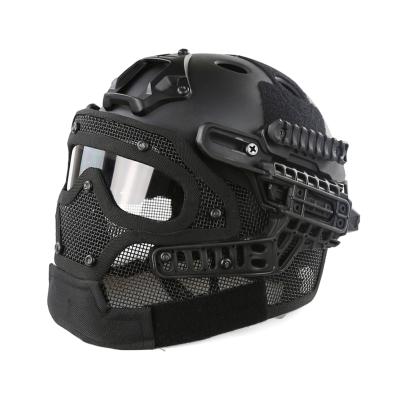 China Round Holes Combat Full Face Helmet Helmet Accessories Solid Color Tactical Steel Mesh 28*33*39cm for sale