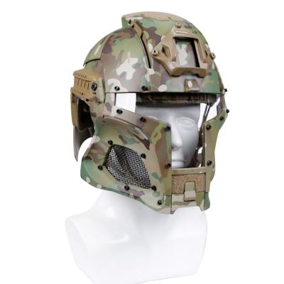 China Adjustable Size Tactical Helmet Full Face With Sun Visor Goggles Middle Ages Mask 30*22cm for sale