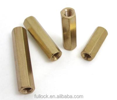 China Brass through-threaded machinery standoff / bewitch female standoff / PCB spacer for sale