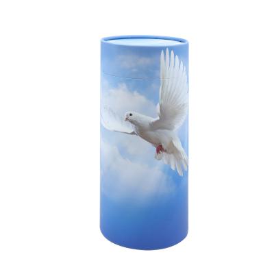 China JS-PU011 Style General Biodegradable Cremation Scattering Urns Keepsake Paper Funeral Urns Scattering Tubes for sale