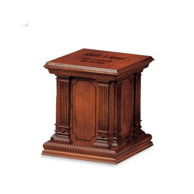 China European Style Cheap Cremation Wood Carved Urns for sale