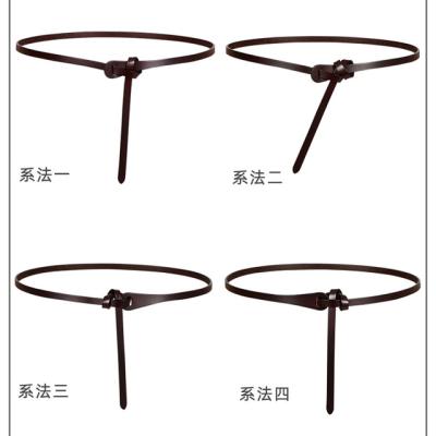 China Fashion.Casual ladies belt simple thin leather decoration waist skirt matching black knotted belts for sale