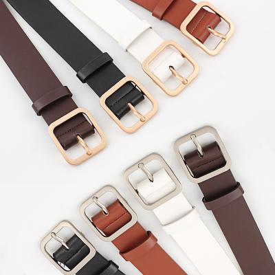 China New Fashion.Casual style ladies belt with square buckle fashion trendy decorative belt for sale