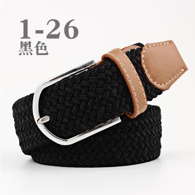 China Fashion Internet Explosion Patterns Ladies Canvas Belts Men's Elastic Belt Pin Buckle Belts Knitted Casual Elastic for sale