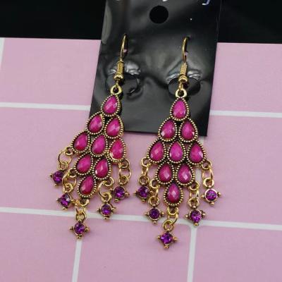 China Bohemia Classic Exaggerated Earrings Of Chinese Ethnicity Person Earrings Original Retro Style Environmentally Friendly Long Earrings for sale