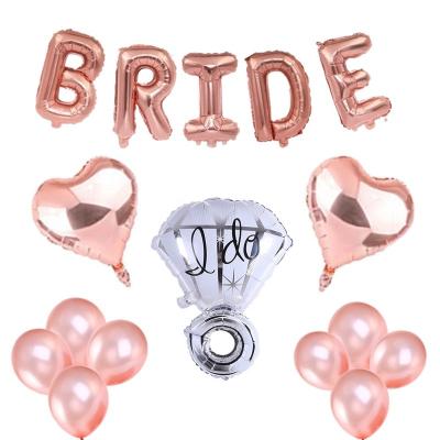 China Hot New Paper/Satin Bridal Shower Party Decorations Kits Rose Gold Foil Bride To Be Balloons Set of 16 for sale