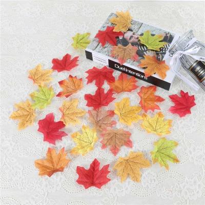 China Wholesale 11 Colors Autumn Thanksgiving Decorative Faux Maple Leaf Decorations for sale