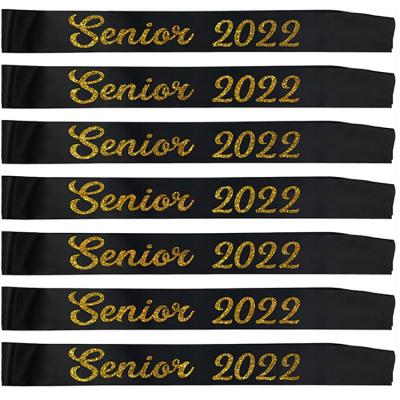 China Satin+Glitter Quality Action 2022 Graduation Glitter Satin Sash Top For Ceremony for sale