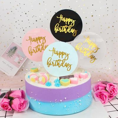 China Custom Acrylic Birthday Party Accessories Happy Birthday Cake Decorations Personalized Birthday Cake Topper for sale