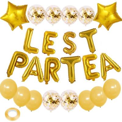 China Fashion Wholesale Tea Party Decorations 7 Colors Available Leaves Partea Foil Balloons Set for sale