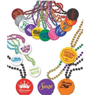 China Custom Logo Printed Mardi Gras Beads Necklace Party Necklace for sale