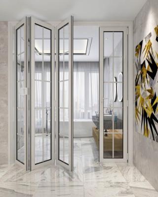 China Fashion Production Waterproof Professional Modern Aluminum Doors System Aluminum Glass Bifold Door for sale