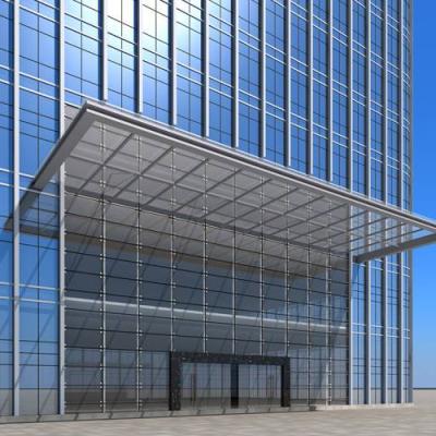 China Modern commercial high rise aluminum curtain wall system with tempered glass for sale