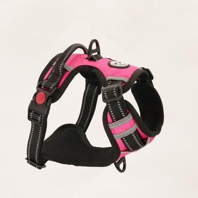 China Wholesale Reflective Adjustable All Seasons Dog Cat Shock Chest Vest Collars Reflective Breathable Harness for sale