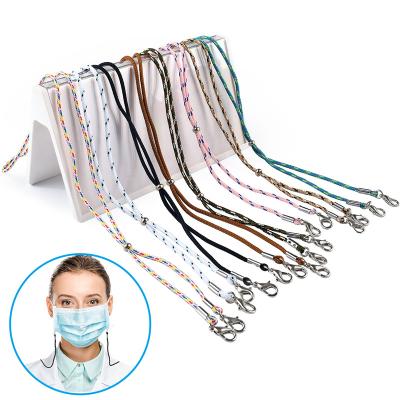 China Fashiontable Child Ear Saver Neck Tie Adjustable Beaded Length Double Clips Lanyard For Face Masking Glasses for sale