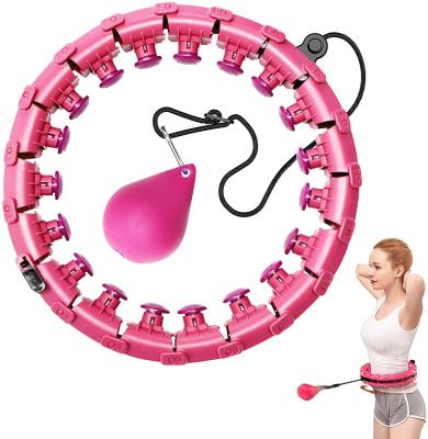 China ABS FANDING Non-Drop Auto-rotating Exercise Slimming Smart Polynesian Dance Weighted Flexible Ring Hoop Hula-Hoop Gym Fitness Foldable for sale