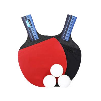 China Cheap High Quality Wooden Ping Pong Table Tennis Racket+Rubber+Sponge FANDING With 3 Table Tennis Balls Set Wholesale for sale