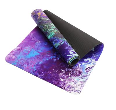 China FANDING different non-slip custom patterns and custom logo eco-friendly natural rubber suede yoga mat for sale