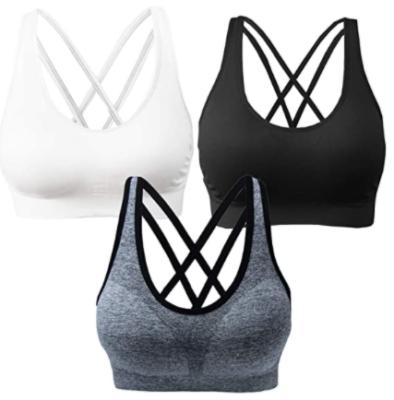 China FANDING Breathable Good Quality Running Vest Workout Crop Top Full Coverage Yoga Bra High Neck Fitness Sports Bra Top For Women for sale