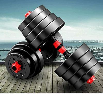 China FANDING Detachable 10kg 20kg 30kg 40kg Custom Logo Rubber Coated Pair of Weight Gym Detachable Dumbbell Home Use Dumbbell Barbell Set for sale