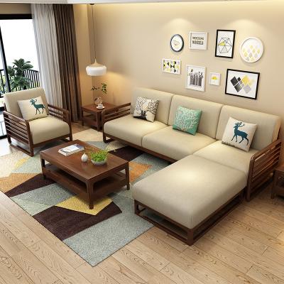 China Factory price cheap wooden sofa bed fabric sofa sets modern living room furniture for sale