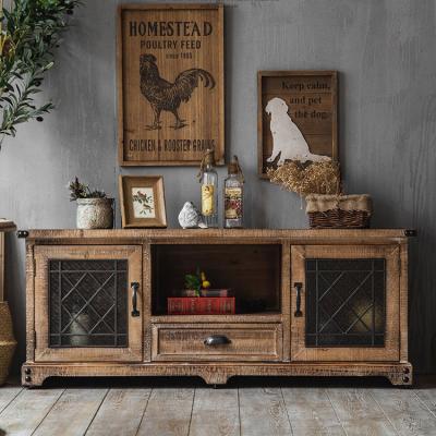 China American Industrial Rustic Homes Living Room TV Entertainment Center Wooden Console for sale