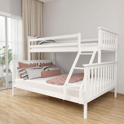 China Modern Cheap Modern Wooden Bedroom Furniture Attic Dormitory Kids Triple White Bunk Bed for sale